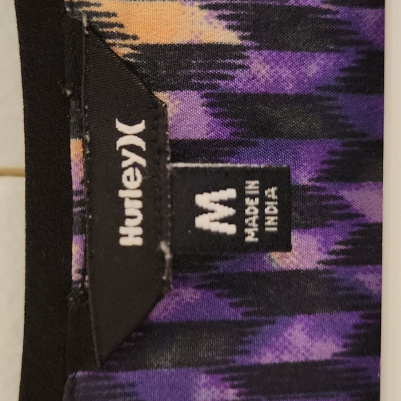 Hurley color block graphic black purple pattern mini dress sleeveless - Picture 3 of 4